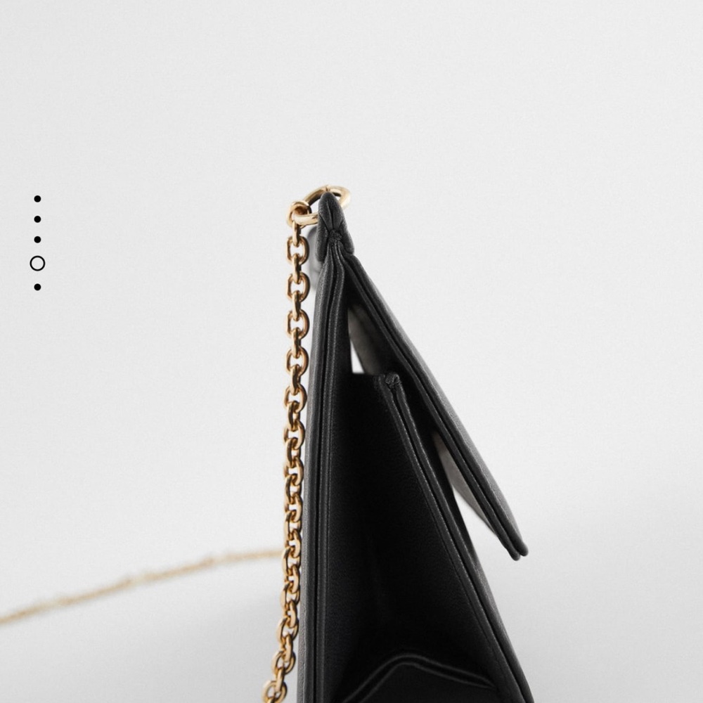 Zara black structured crossbody bag gold chain - Picture 4 of 7